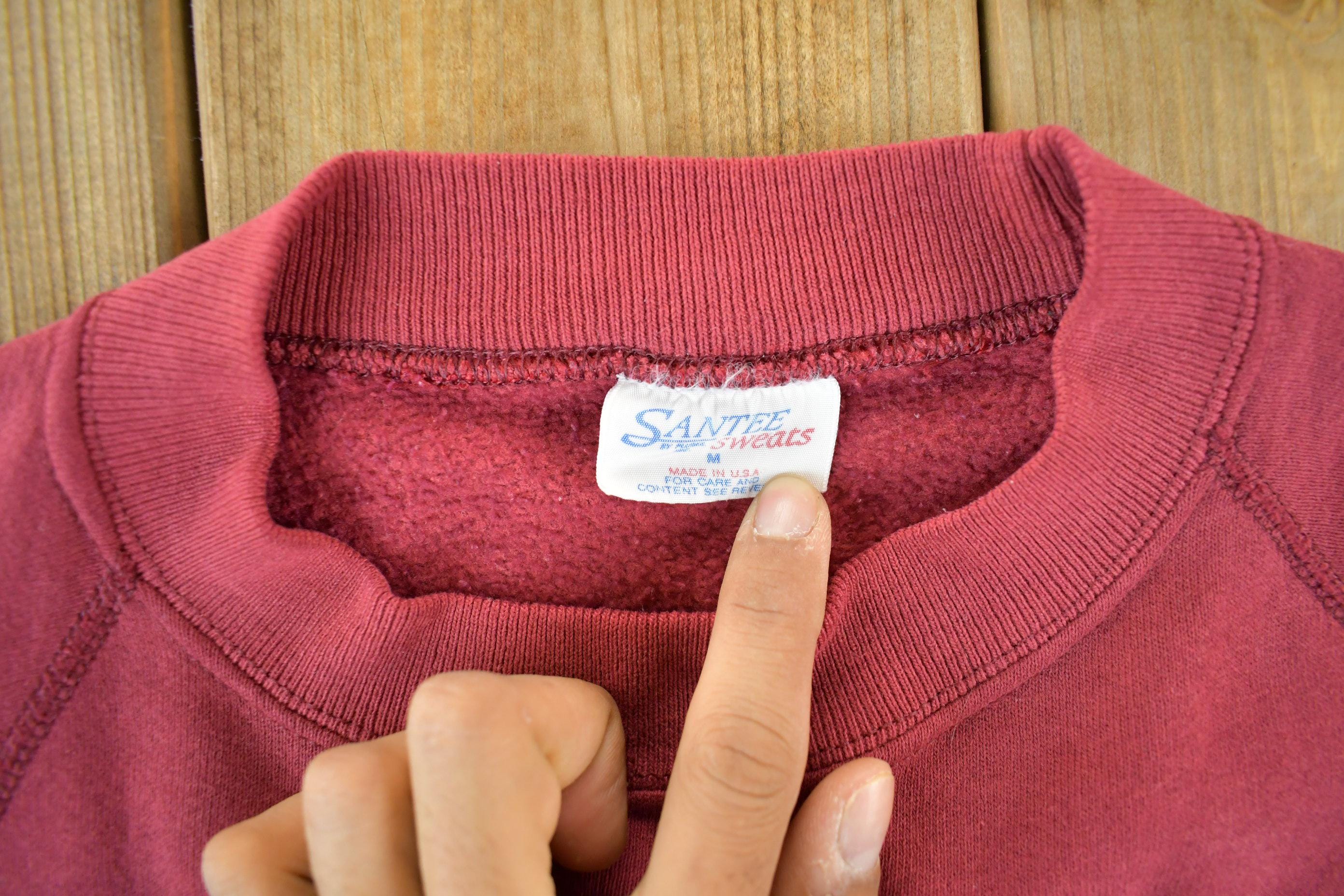 Vintage 1990s Santee Sweats Blank Crewneck Sweatshirt Men's Small