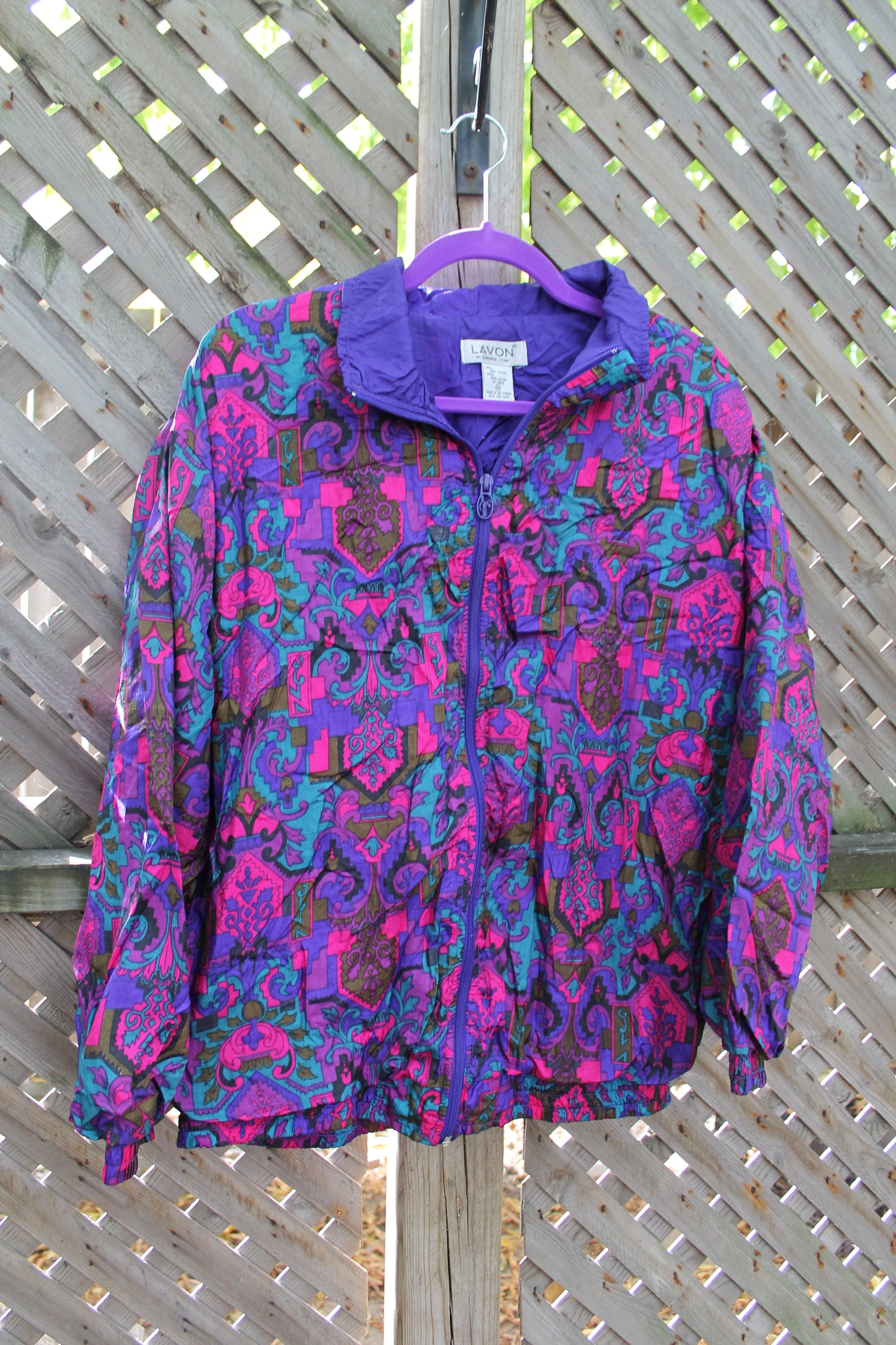 Vintage 1990s Lavon All Over Print Windbreaker