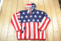 Vintage 1990s American Flag Wool Knit Hoodie Sweater Mens M