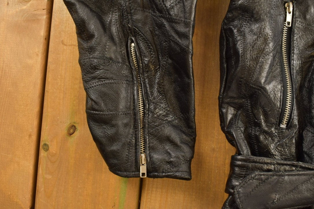 Vintage 1990s Leather American Eagle Embroidered Jacket