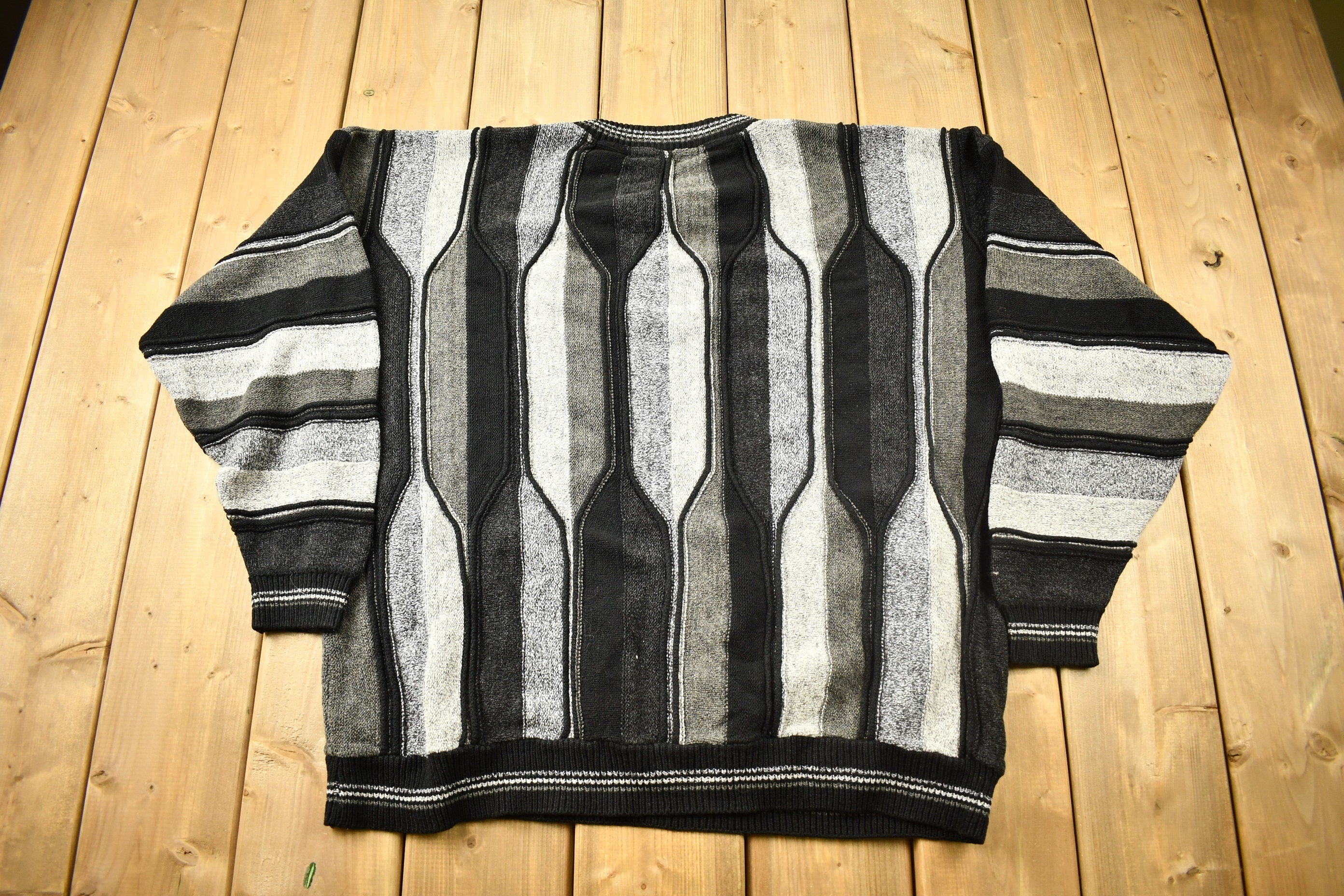 Vintage 1990s Protégé 3D Cable Knit Crewneck Sweater