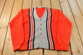 Vintage 1960s Striped Knit Cardigan Sweater Men's M