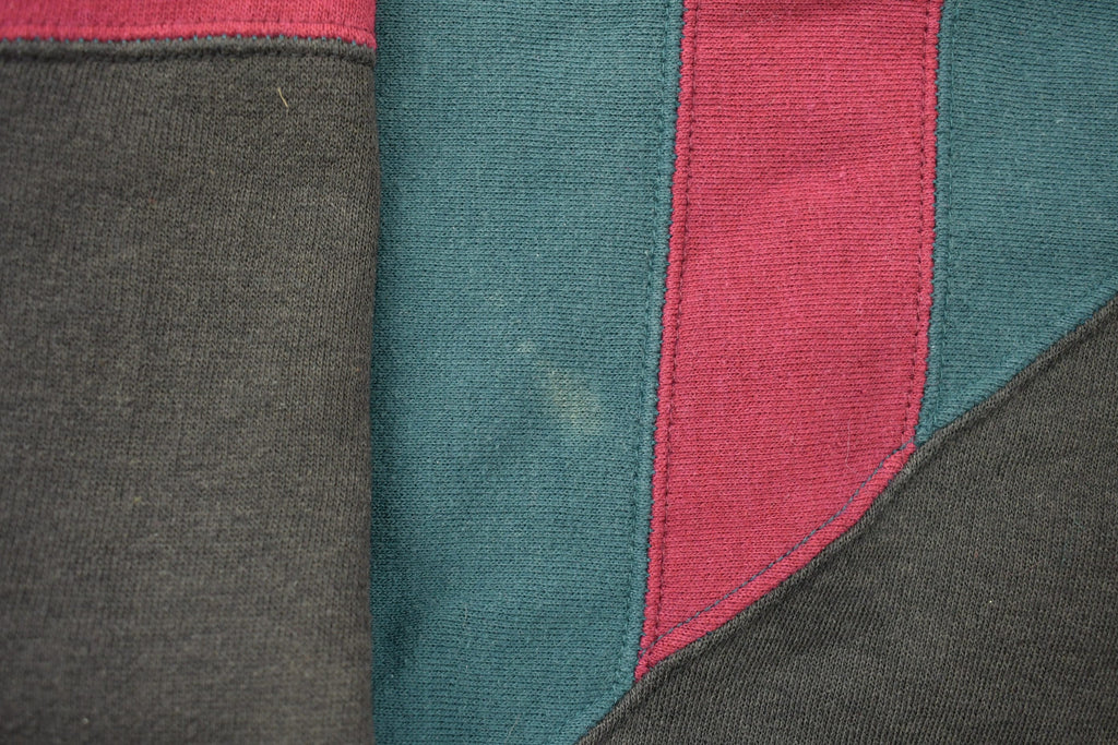 Vintage 1990s Cherokee Sport Quarter Button Striped Sweater