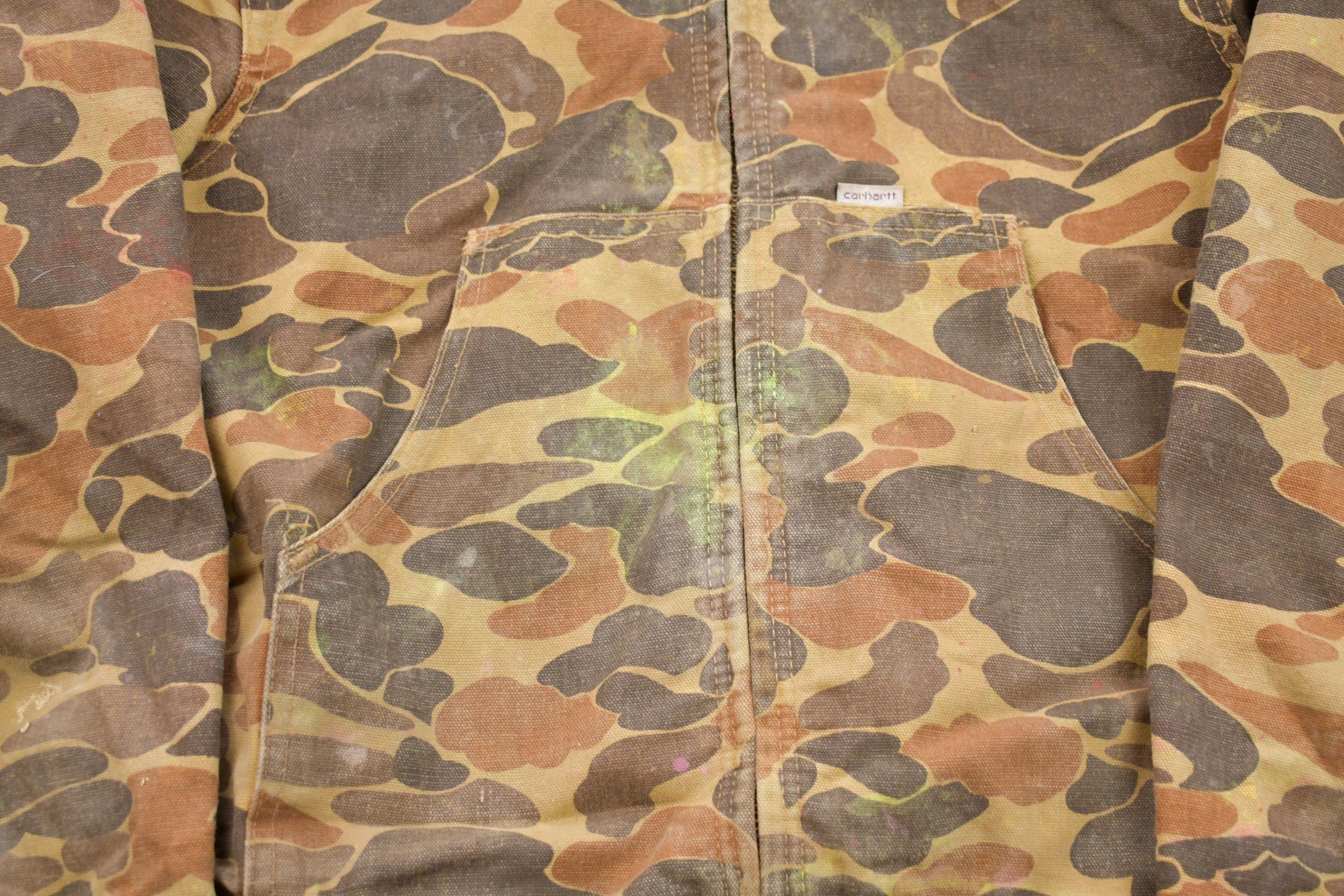 Vintage 1990s Youth Carhartt Camo Hooded Jacket