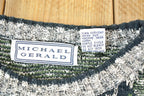 Vintage 1990s Michael Herald Knit Abstract Pattern Crewneck Sweater Mens L