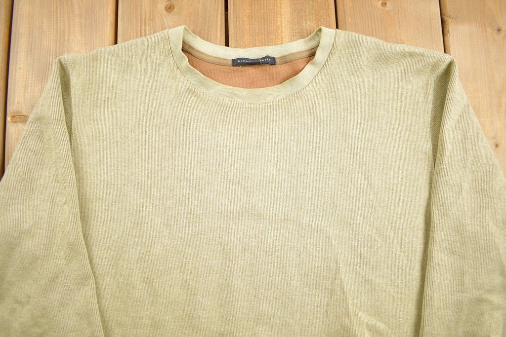 Vintage 1990s Green Banana Republic Wool Knitted Crewneck Sweater