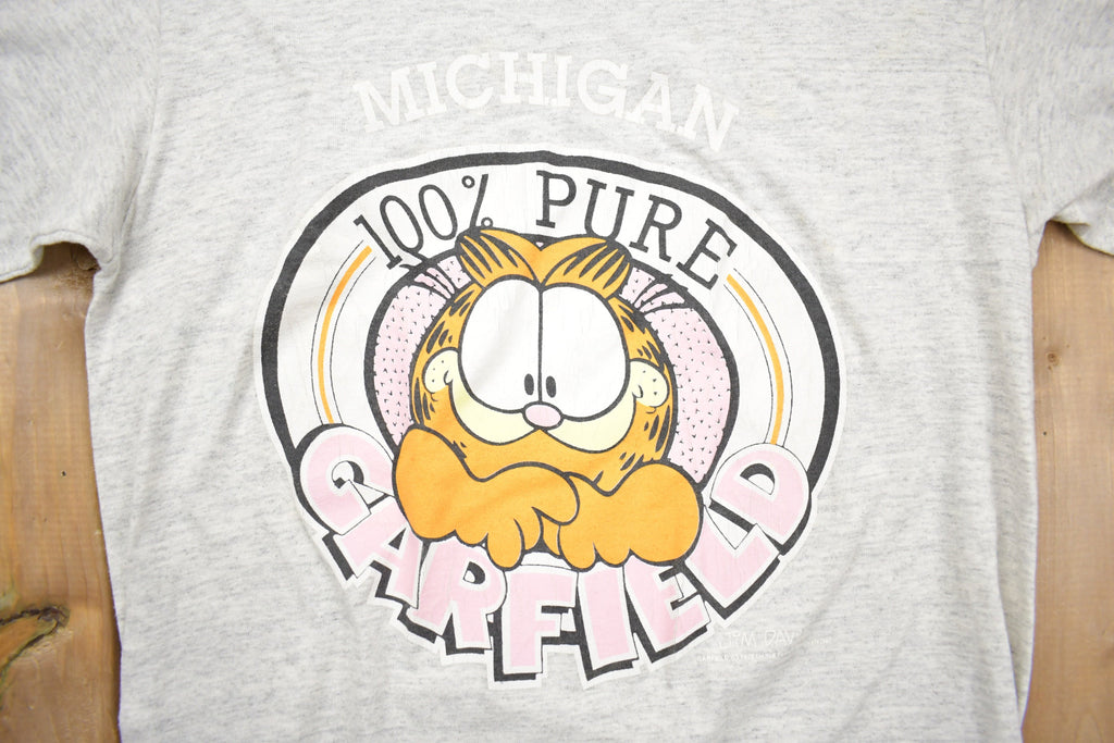 Vintage 1990s Michigan Garfield Souvenir T Shirt