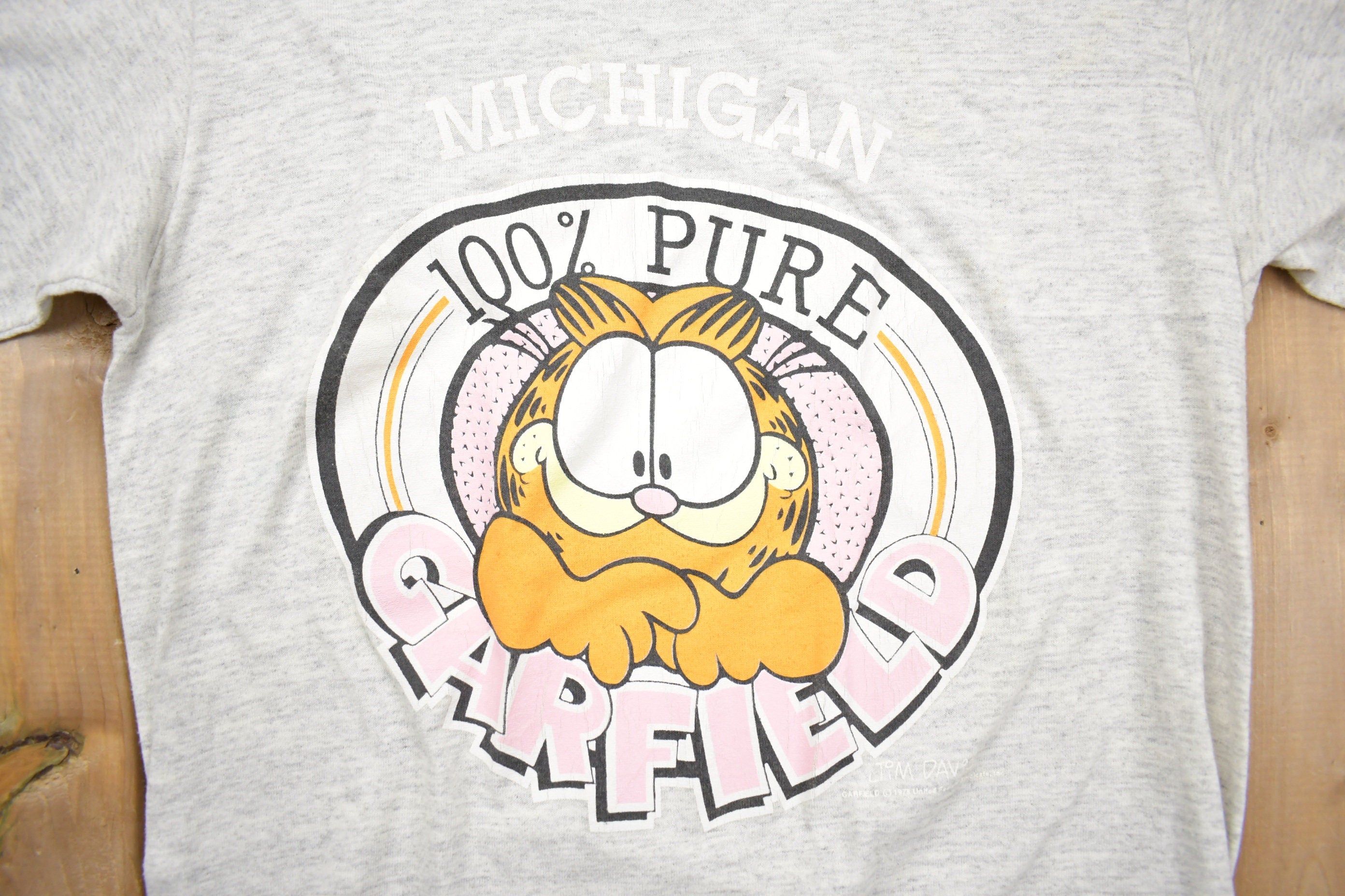 Vintage 1990s Michigan Garfield Souvenir T Shirt