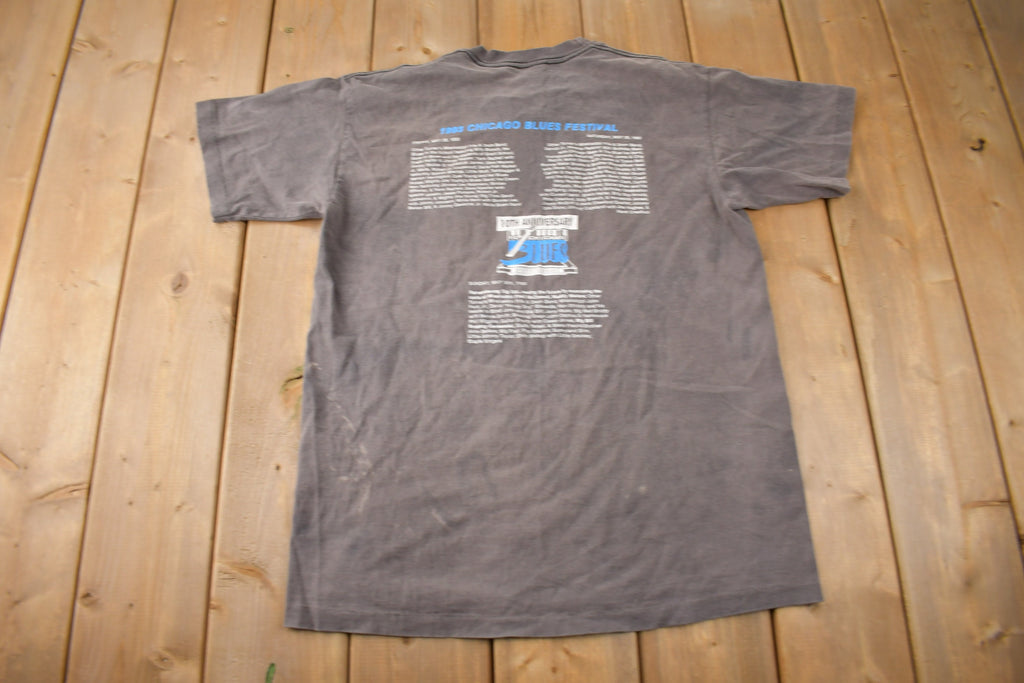 Vintage 1993 Chicago Blues Festival Single Stitch Graphic T Shirt Made In USA