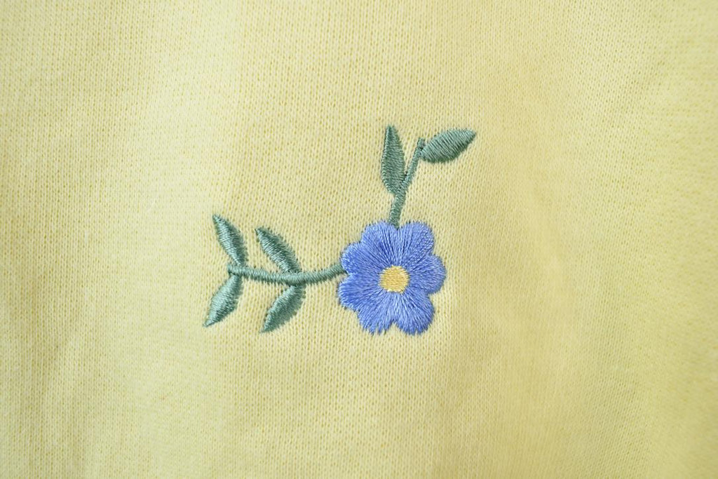 Vintage 1990s Double Collar Floral Design Cute Crewneck Sweater  90s Crewneck  Grandma Sweater  Streetwear  Made In USA  Animal Theme