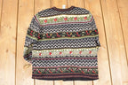Vintage 1990s Talbots Abstract Knit Cardigan Sweater Womens S