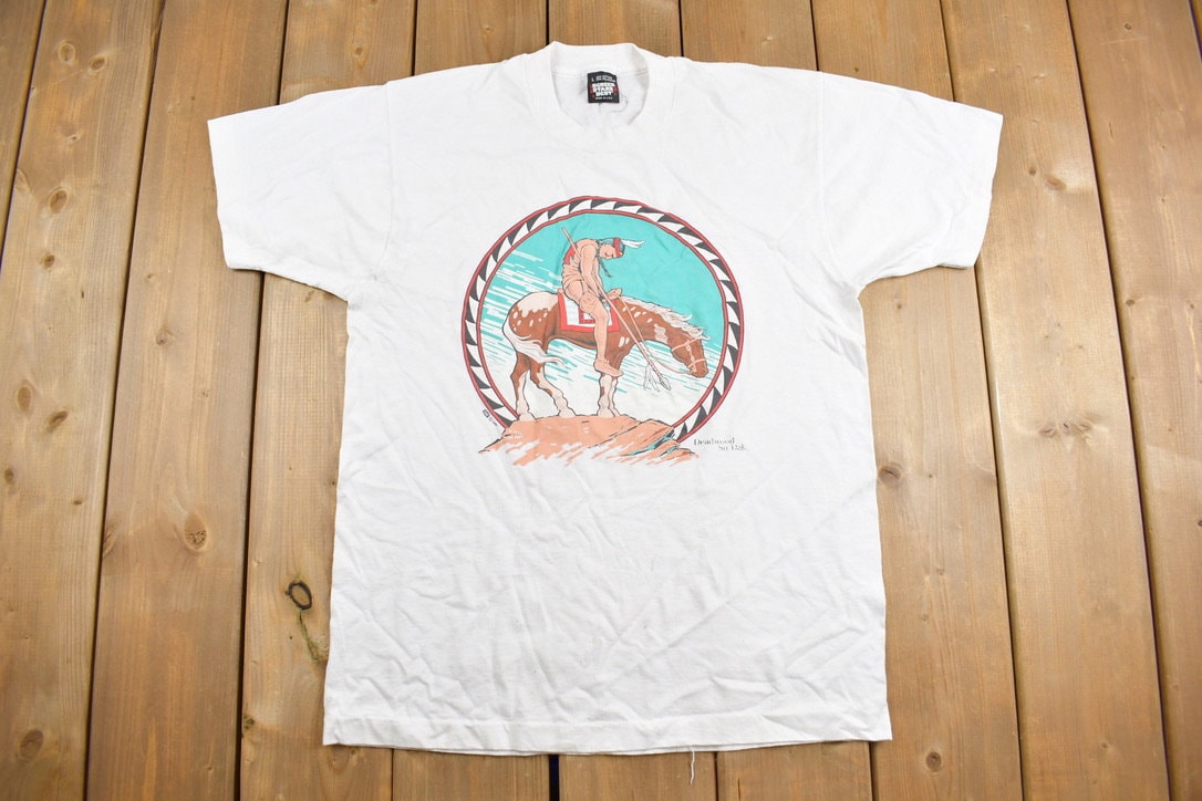 Vintage 1991 Native American Horse Theme T Shirt