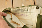 Vintage 1960s Military Army Cargo Field Trousers Olive Drab Pants Men's 35 x 31