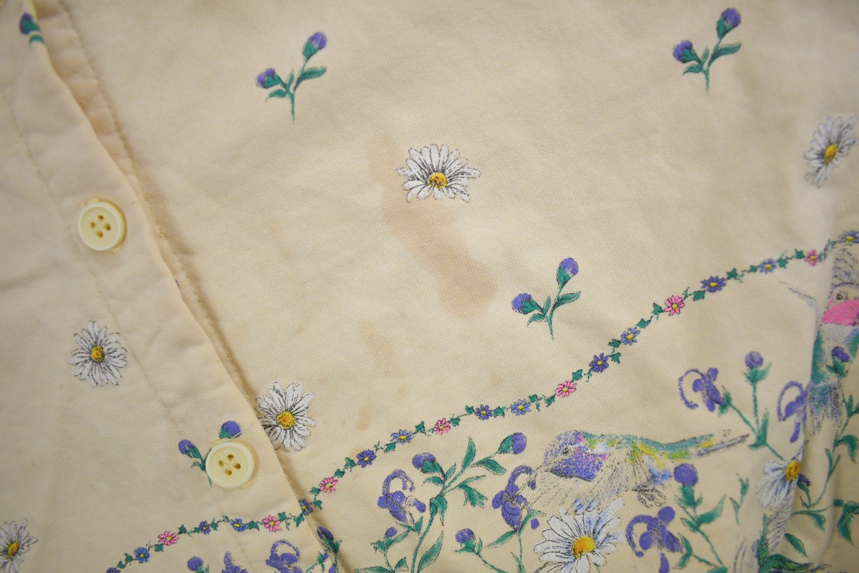 Vintage 1990s Floral Theme Artisans Cardigan Sweater