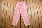Vintage 1980s Pink Linen Trousers Size 26 - 30 x 27.5