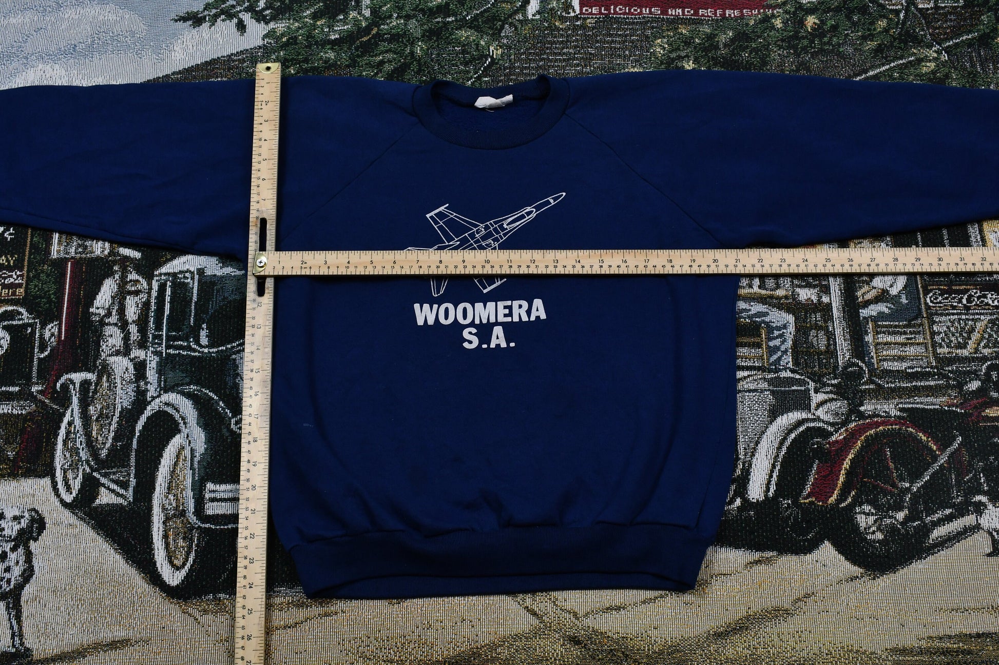 Vintage 1980s Woomera South Australia Raglan Crewneck / Vintage Fighter Jet Sweatshirt / Army Military Sweatshirt / Militaria