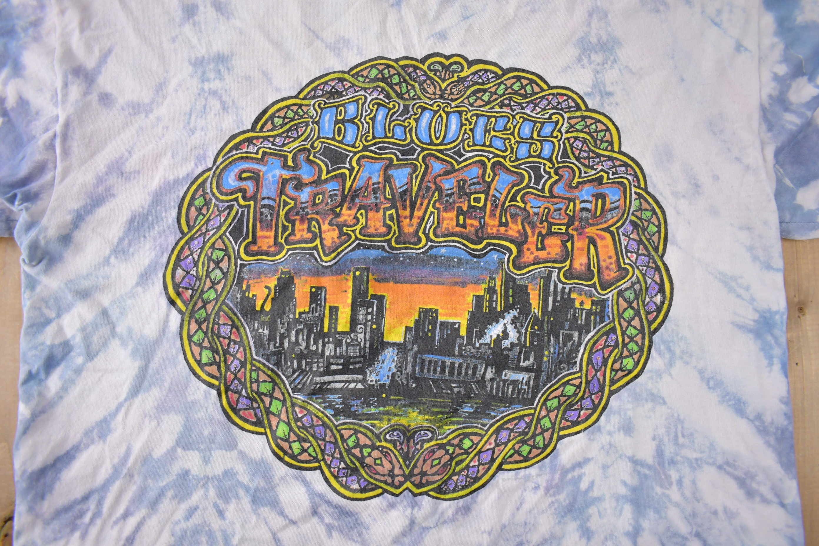 Vintage 1990 Blues Traveler Dropping Some NYC Single Stitch Tie Dye Brockum T Shirt Made in USA