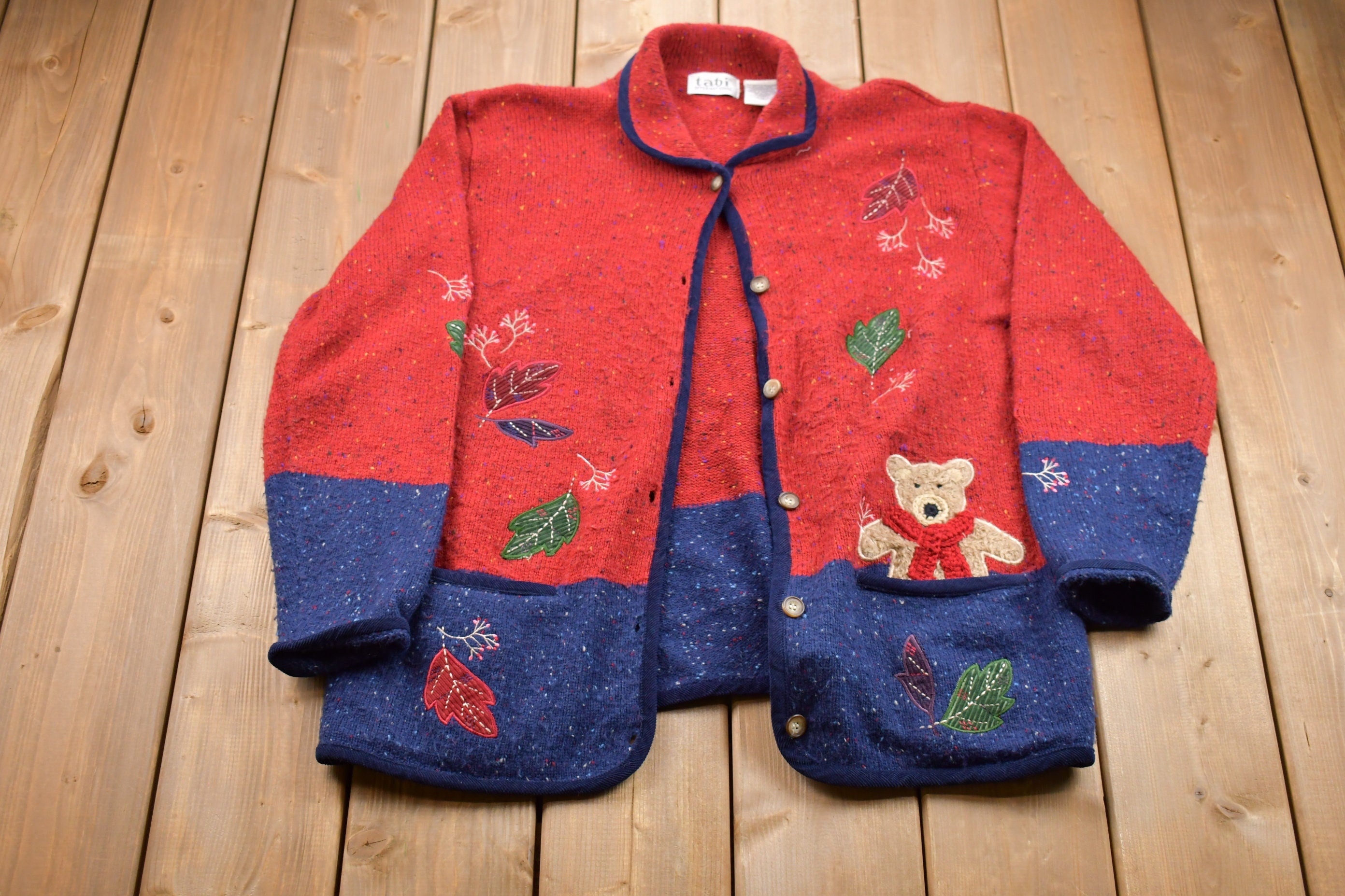 Vintage 1980s Tabi International Teddy Graphic Knitted Sweater
