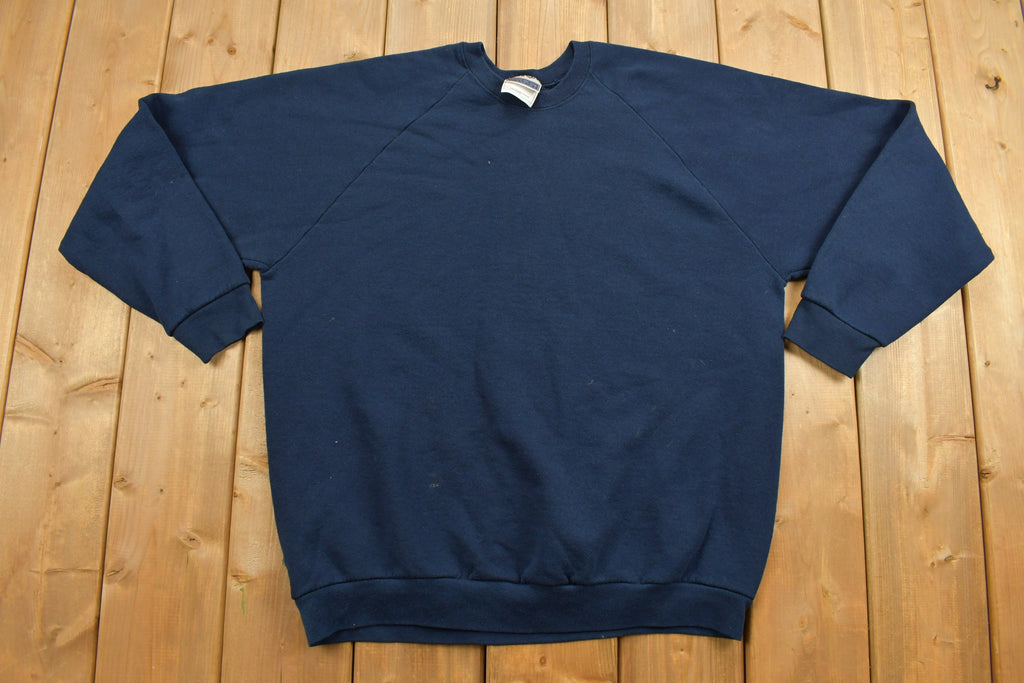 Vintage 1990s Blank Blue Crewneck Sweatshirt /