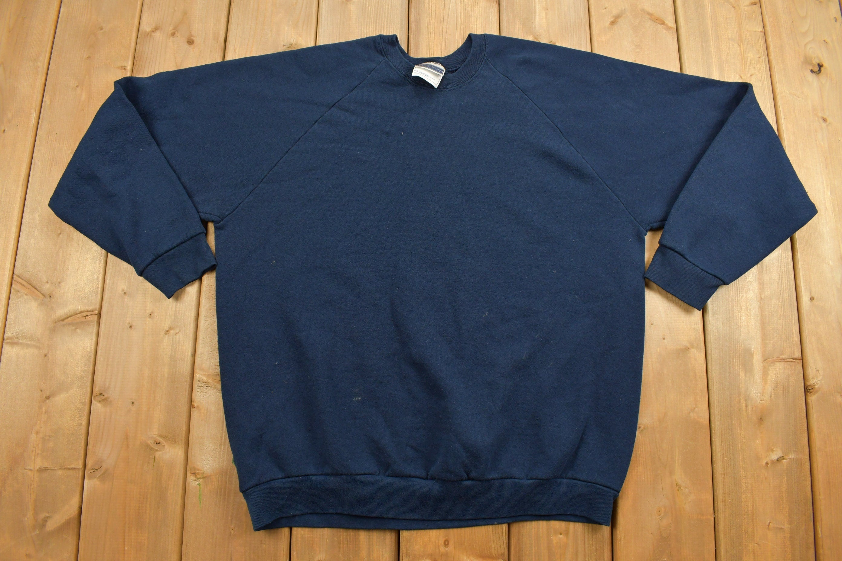 Vintage 1990s Blank Blue Crewneck Sweatshirt /