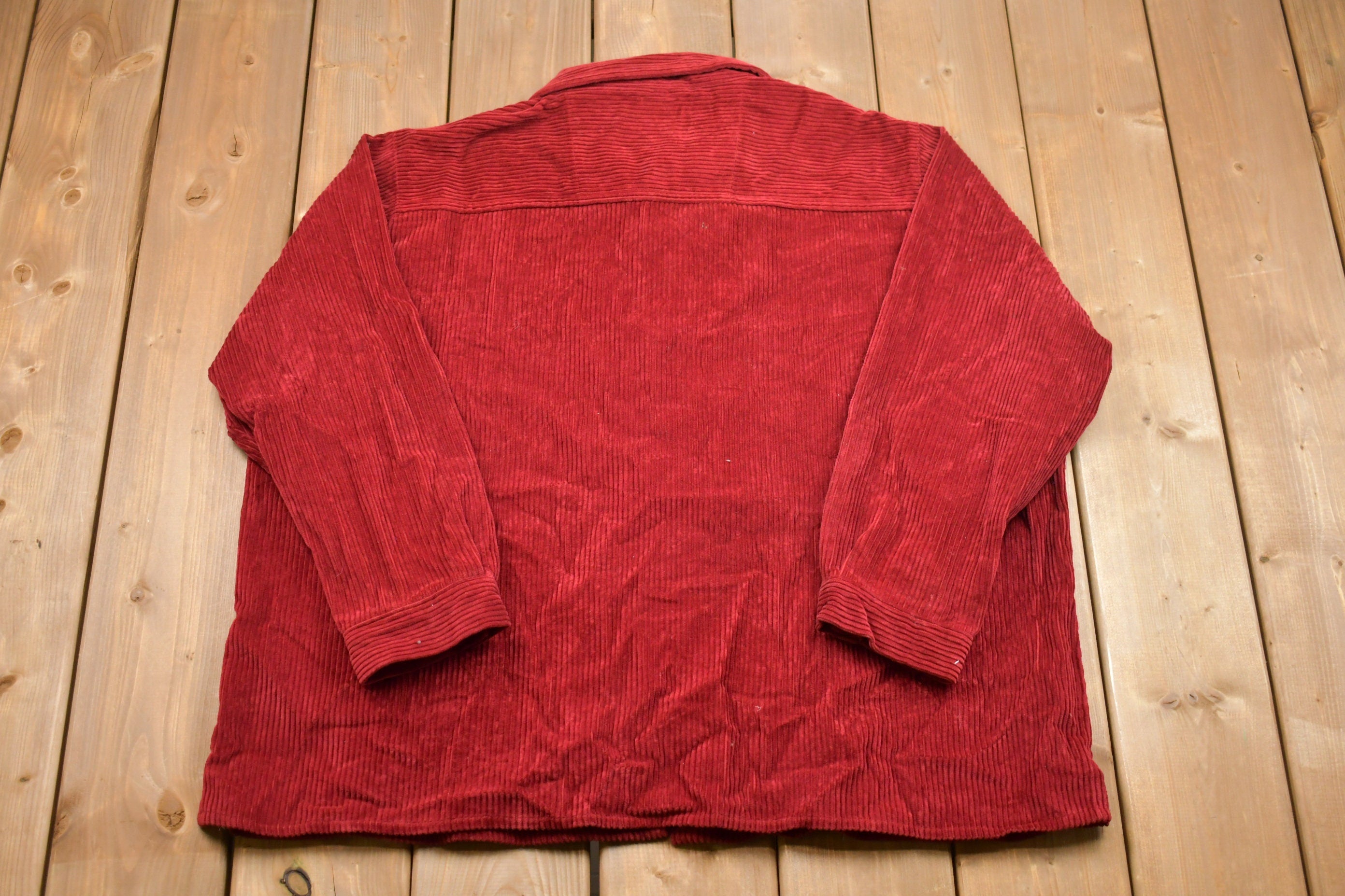 Vintage 1990s North Crest Zip Up Corduroy Shirt