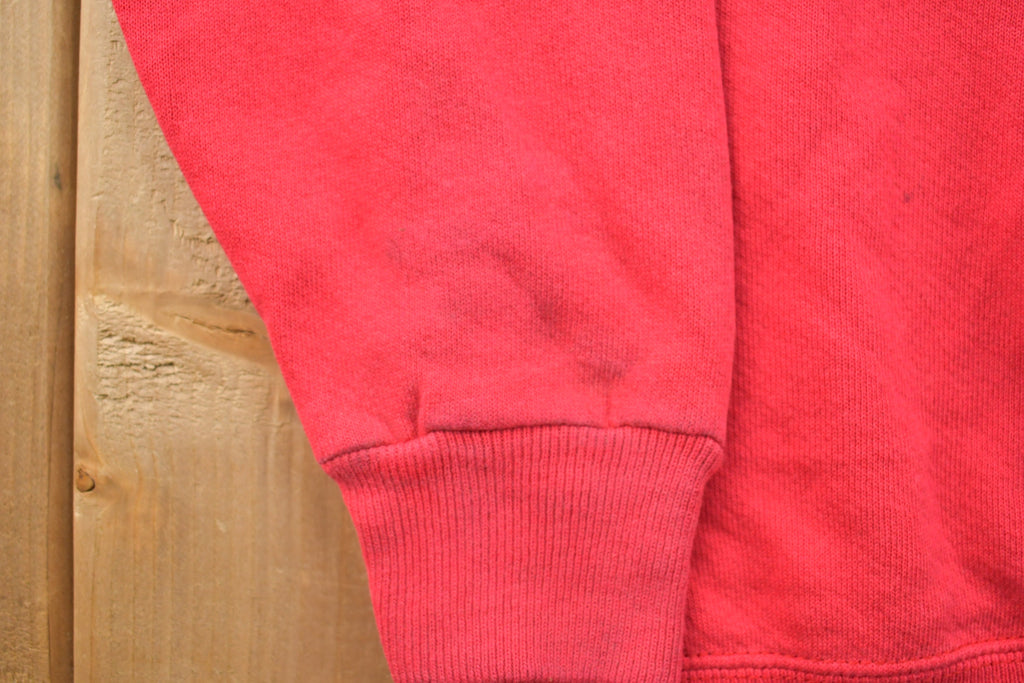 Vintage 1990s Blank Bright Red Crewneck Sweatshirt /