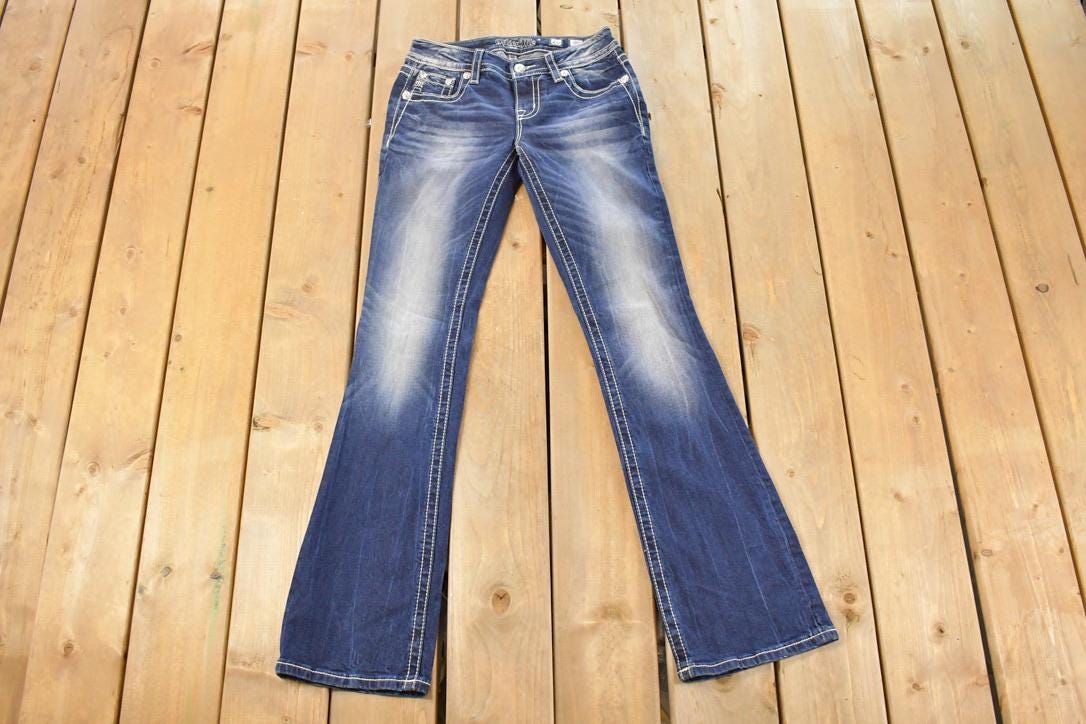 Vintage Deadstock Y2K Miss Me Bedazzled Low Rise Jeans Women's Size 26x31