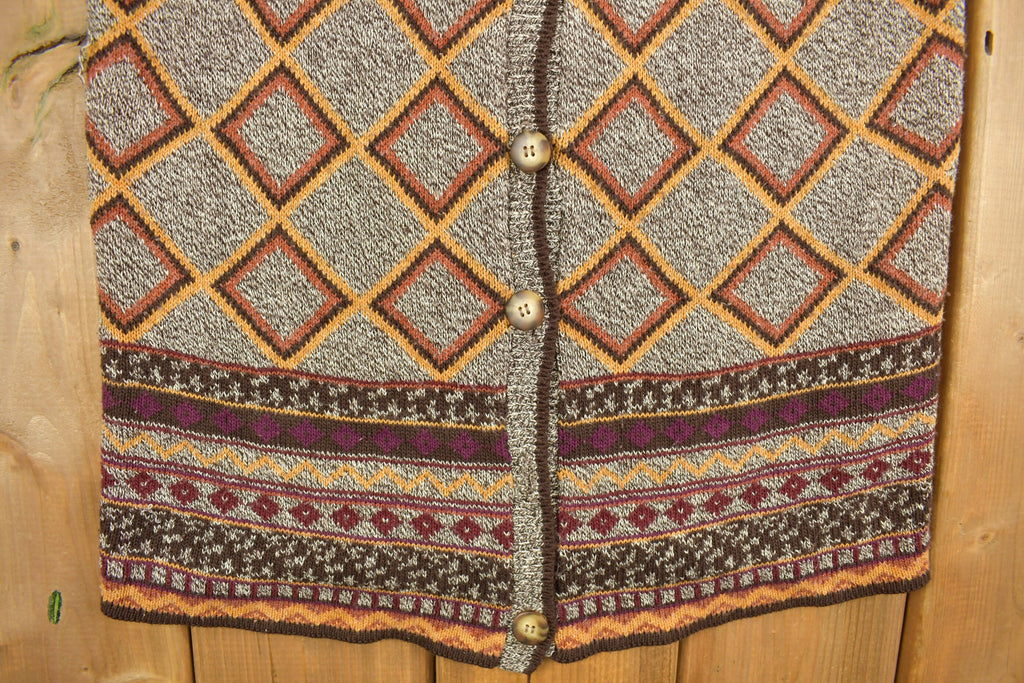 Vintage 1980s Norton McNaughton Knit Cardigan Sweater Vest