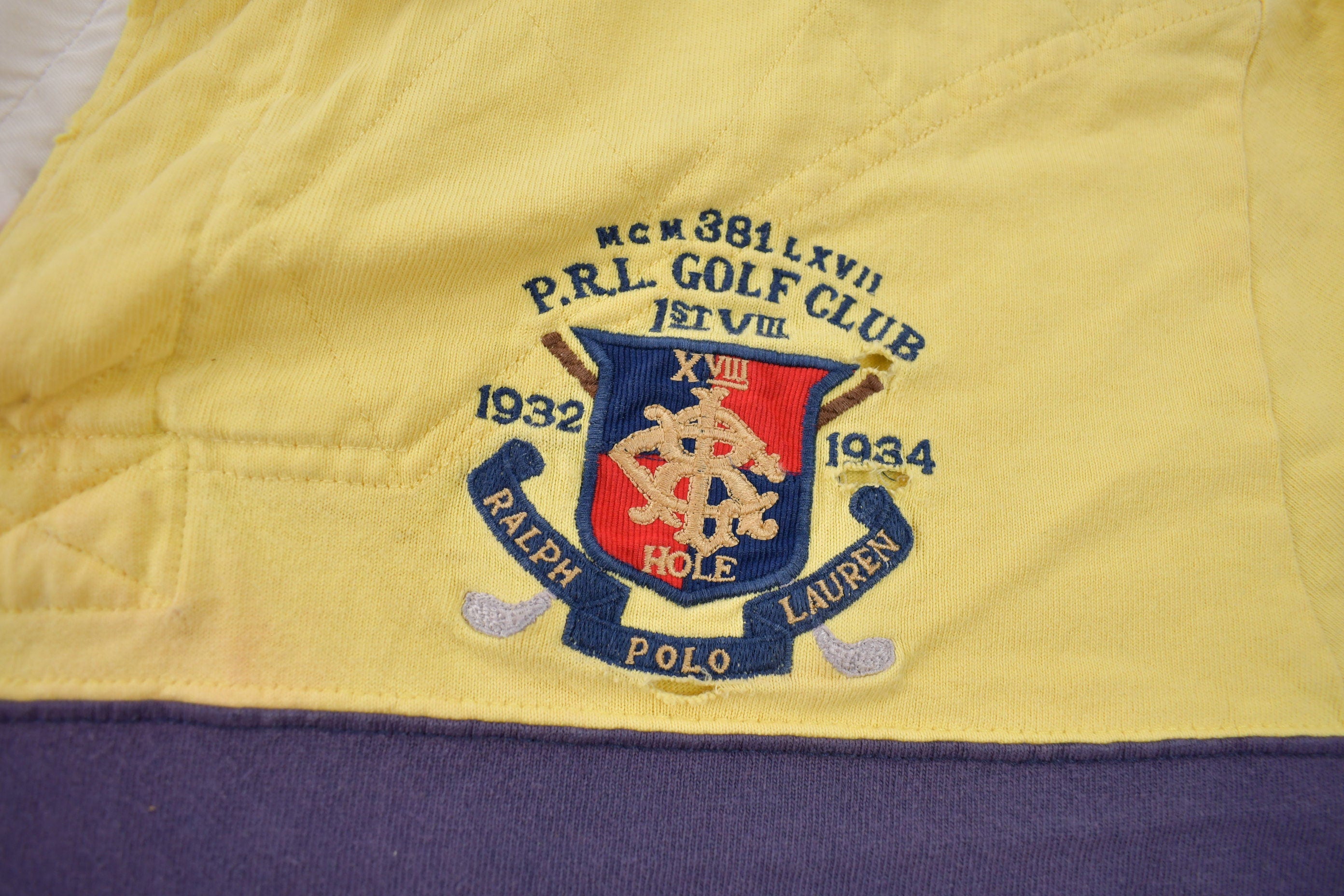 Vintage 1990s Polo Ralph Lauren Golf Club Color Block Rugby Sweatshirt