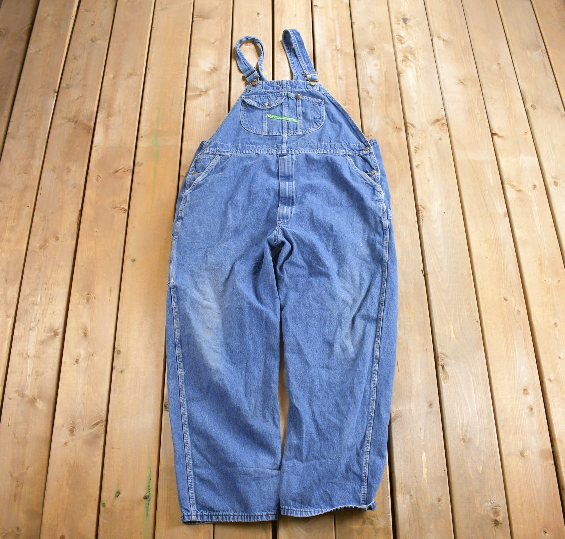Vintage 1990s KEY Imperial Jean Bib Overalls Size 46 x 32