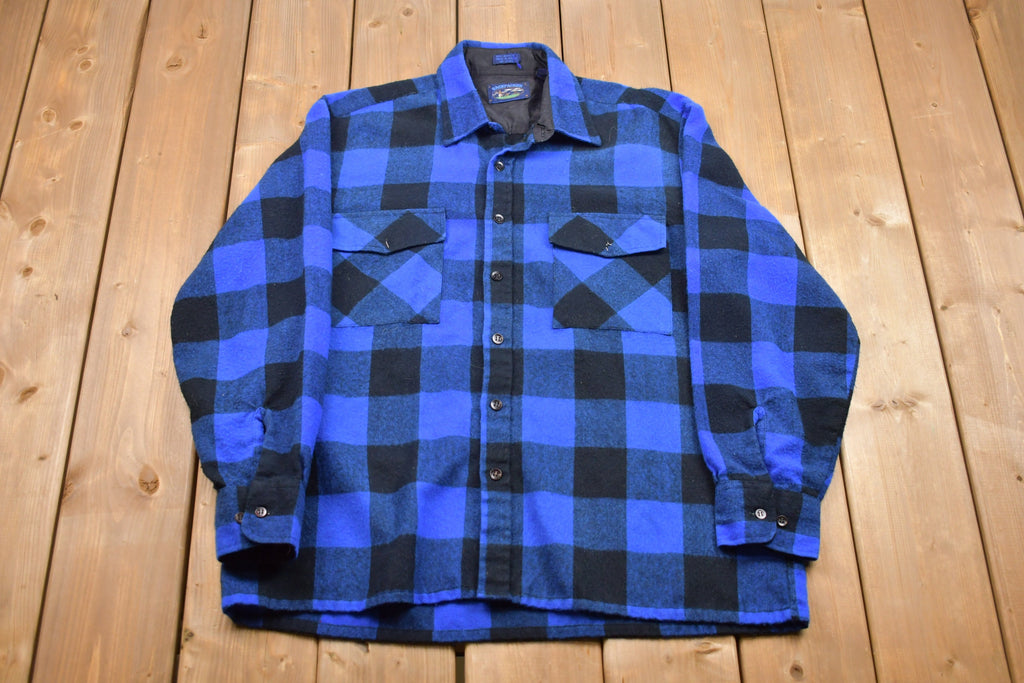 Vintage 1990s Back Packer Lined Plaid Button Up Shirt