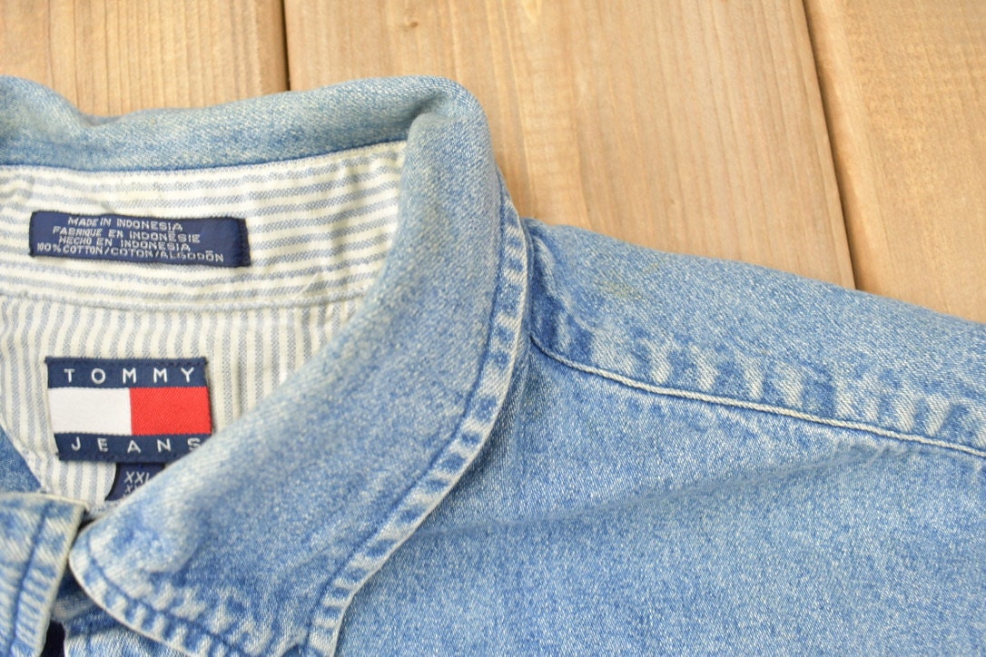 Vintage 1990s Tommy Hilfiger Button Up Denim Shirt