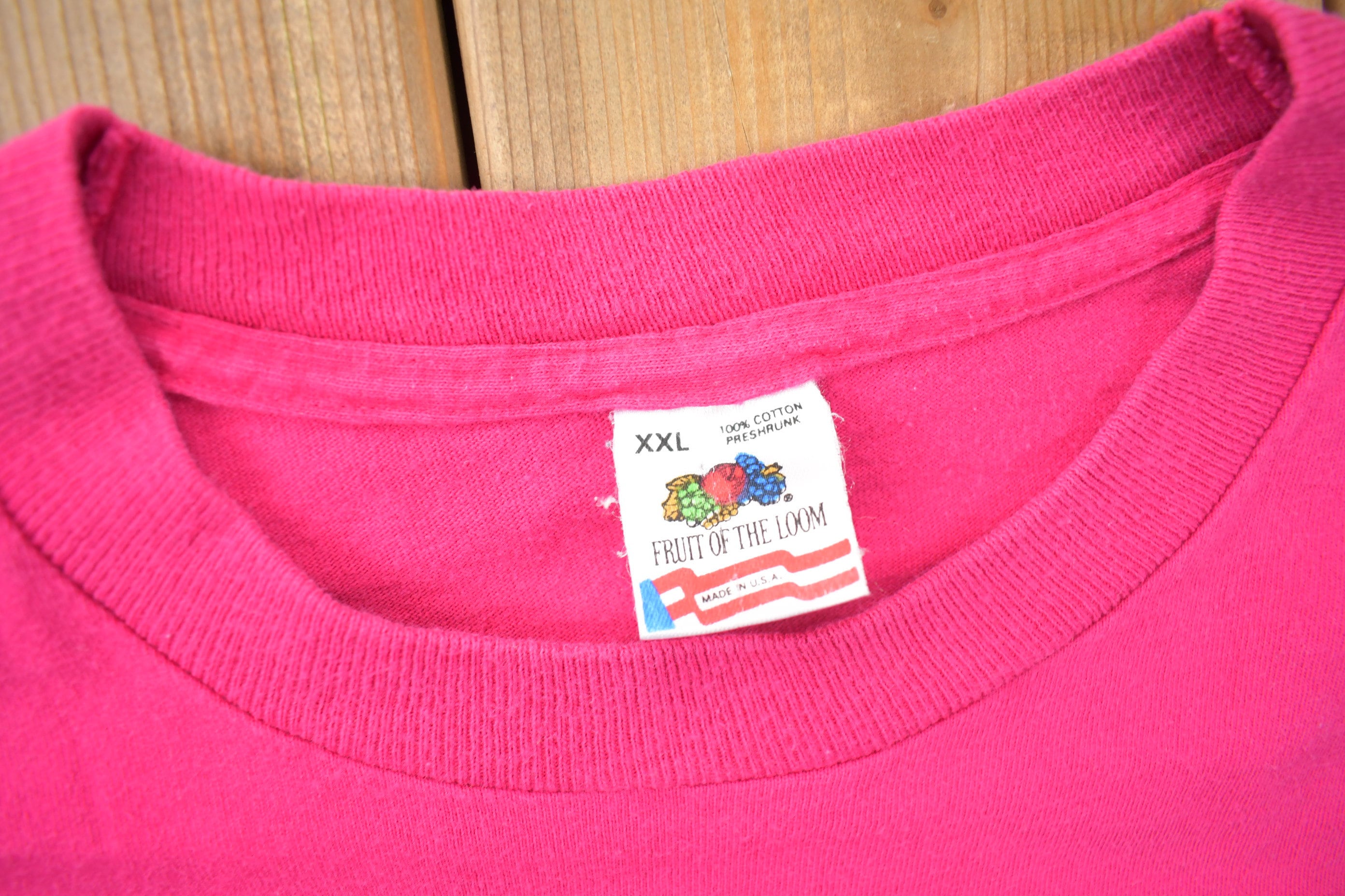 Vintage 1990s Fruit Of The Loom Blank Pink T Shirt