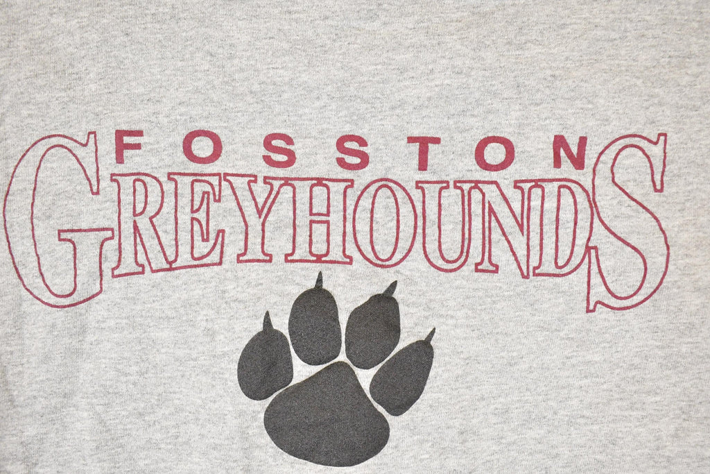 Vintage 1990s Foston Greyhounds Graphic Print Collegiate Crewneck Sweatshirt Men's L
