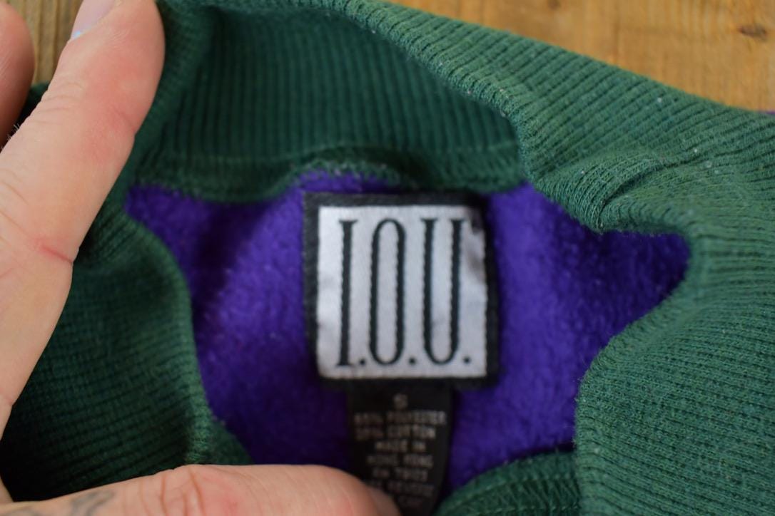 Vintage 1990s IOU Colour Block Crewneck Sweatshirt