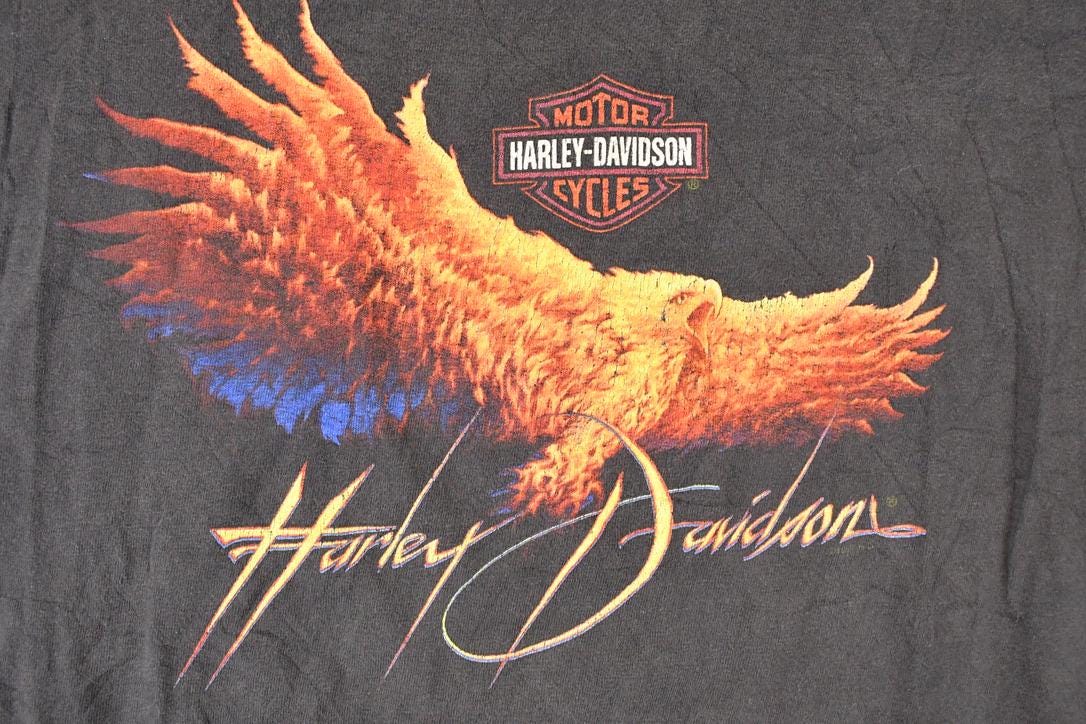 Vintage 1990s Valley Forge Harley Davidson Screaming Eagle Souvenir T-Shirt Men's M