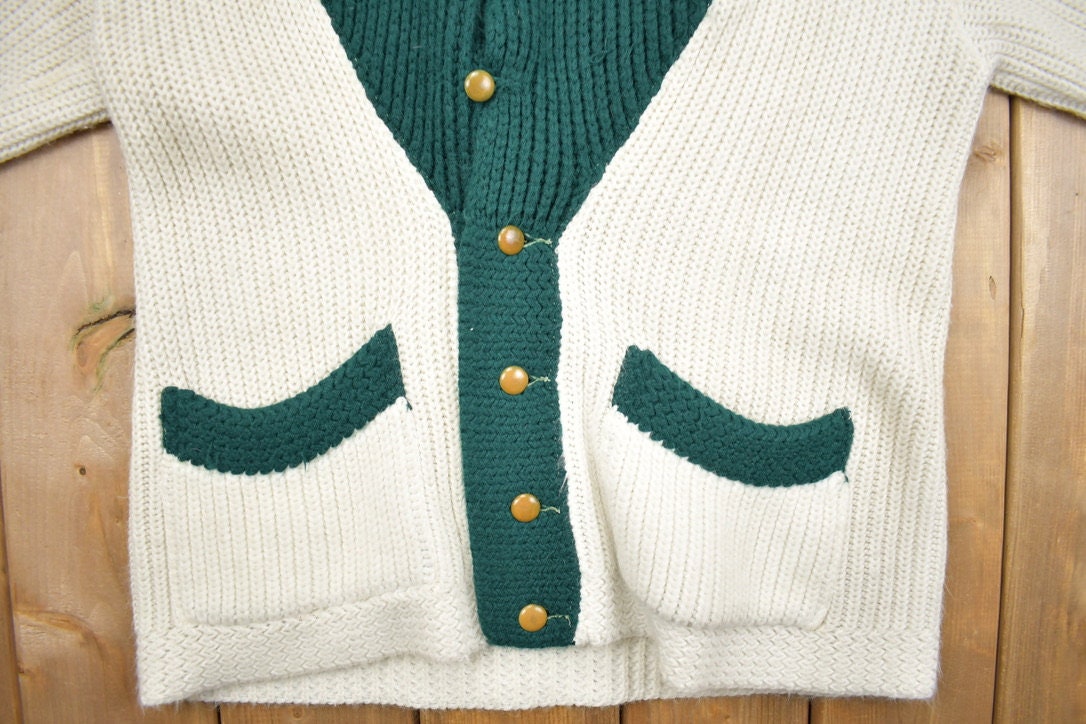 Vintage 1970s Orlon Shawl Collar Knit Cardigan Sweater / Vintage Cardigan / Button Up / Made In Canada