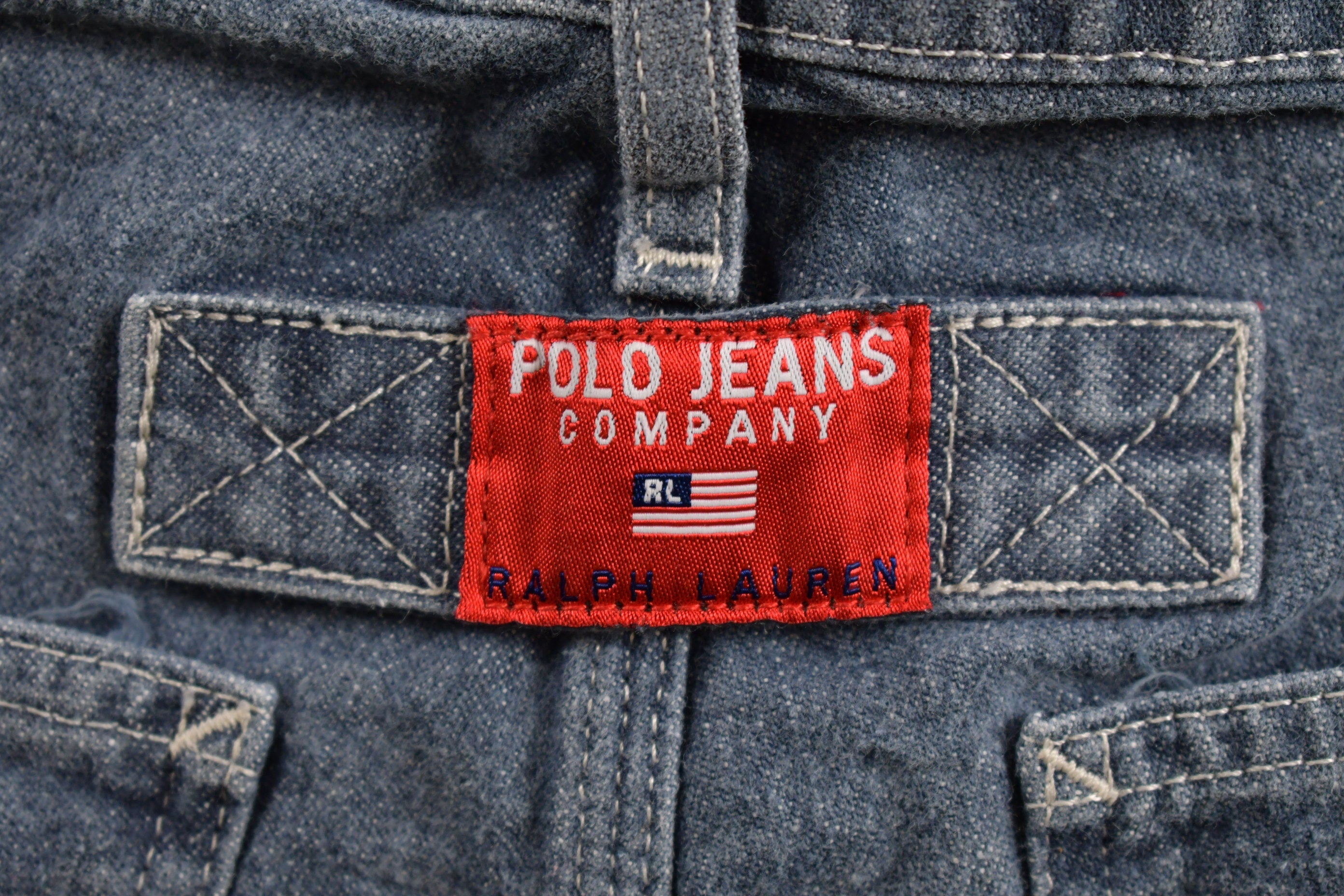 Vintage 1990s Polo Jeans Company Carpenter Shorts Size 33 x 10