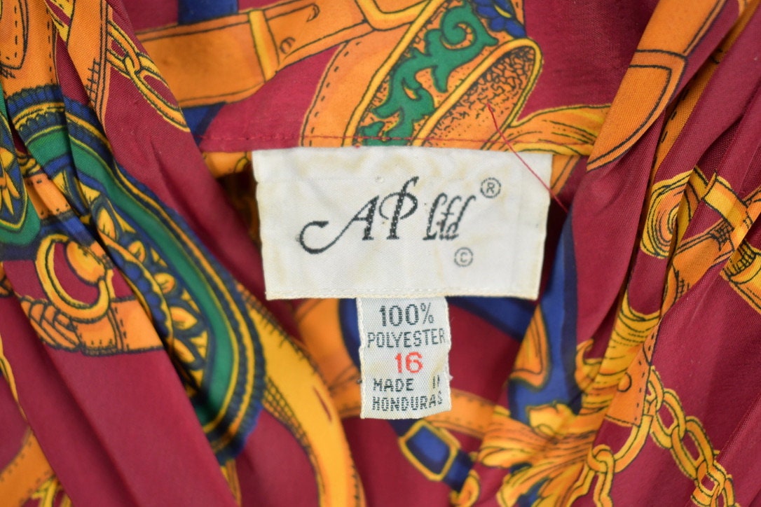 Vintage 1990s Equestrian Theme AP Ltd Button Up Womens Blouse