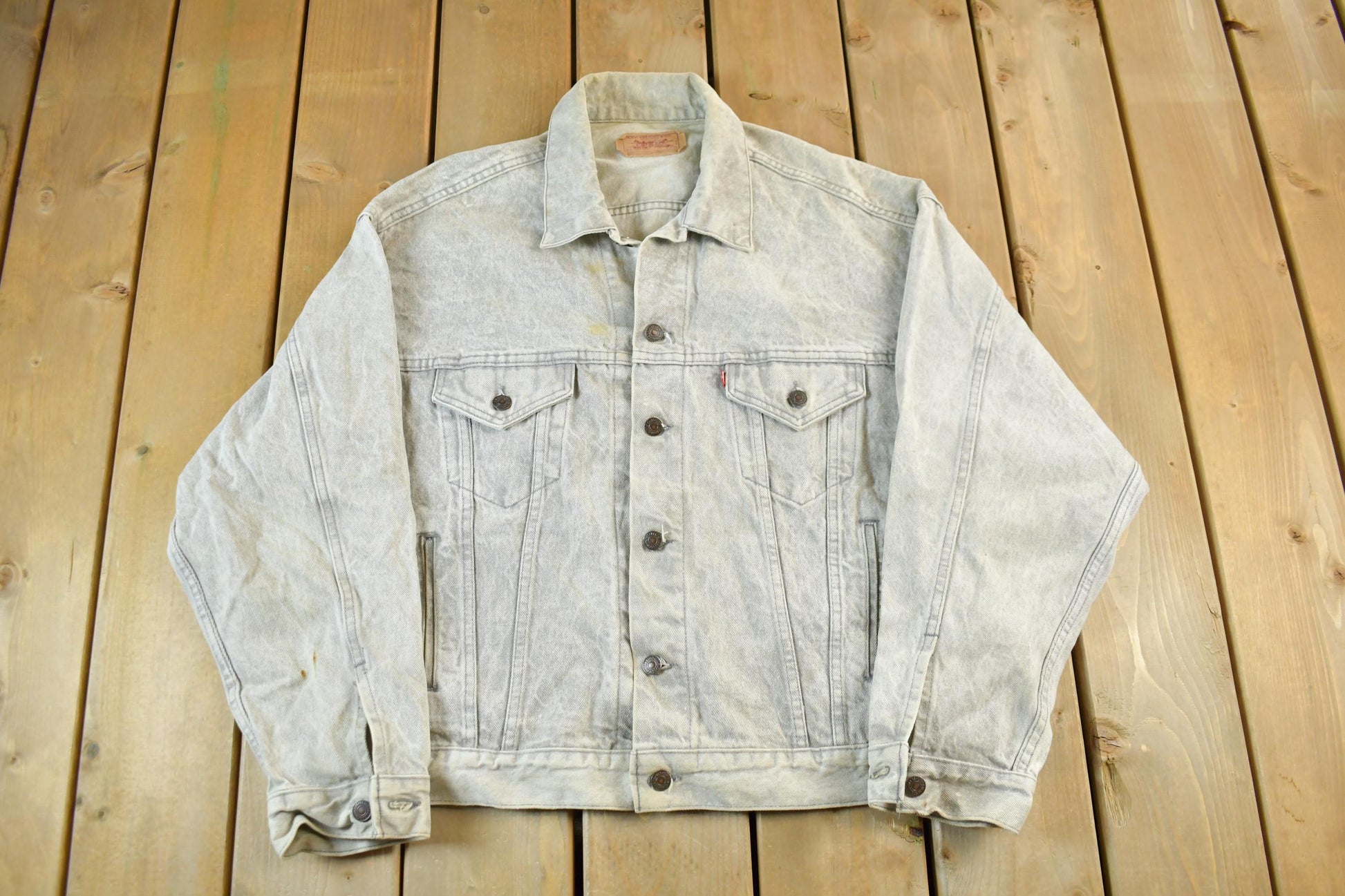 Vintage 1970s Levi's Bleached Acid Wash Type 3 Jean Jacket Men's XL  Made In USA  70s Hippie  Type III True Vintage