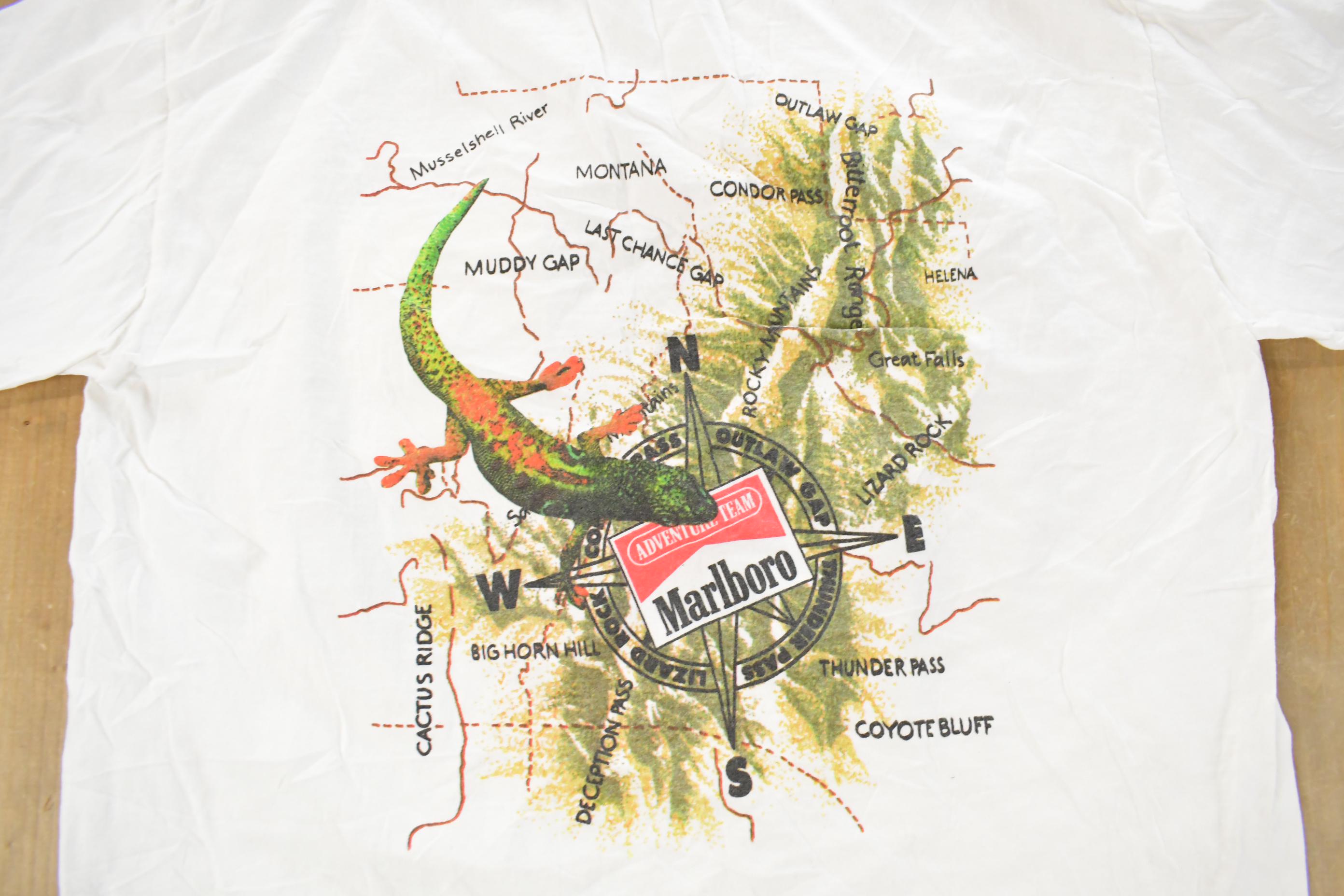 Vintage 1990s Marlboro Adventure Team Lizard Rock Graphic T-Shirt Men's Large