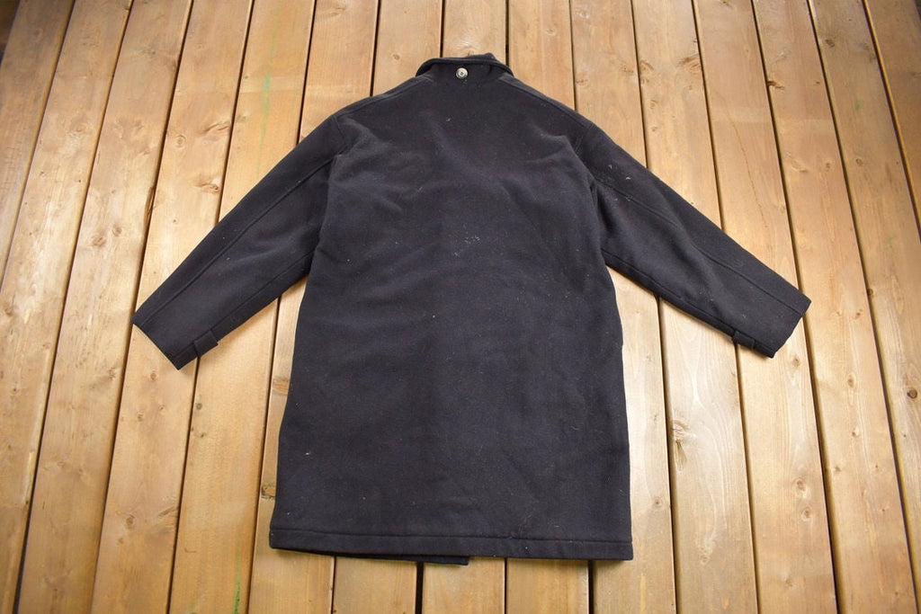 Vintage 1980s Lands End Wool Full Length Over Coat