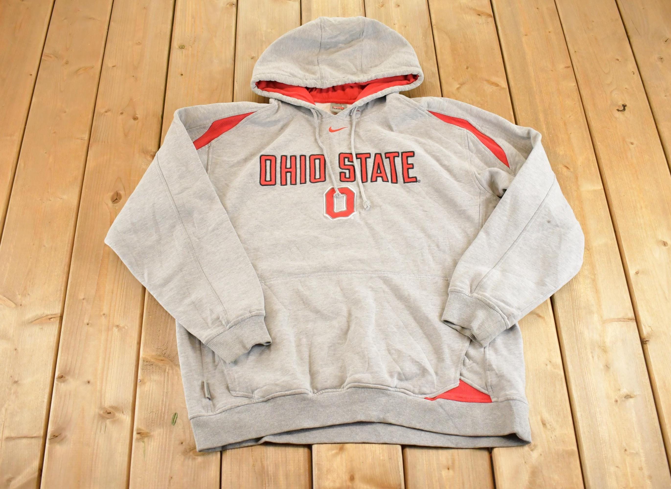 Vintage Y2K Nike Middle Swoosh Ohio State Hoodie Sweatshirt Men's / Swoosh Logo / Collegiate State 2000s Nike Sweater