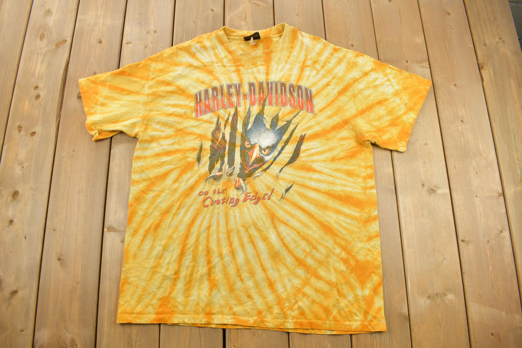 Vintage 2000 Boswell's Harley Davidson Nashville Tennessee Tie Dye Eagle Graphic T-Shirt