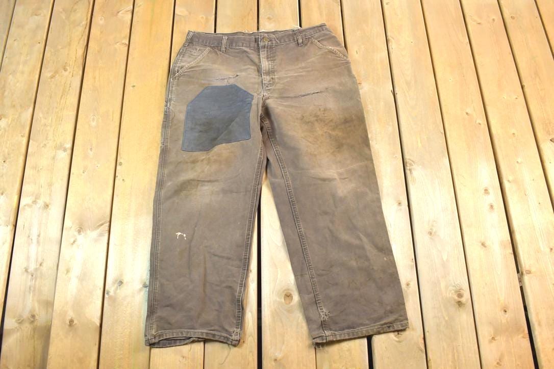 Vintage 1990s Carhartt Denim Patched Work Pants Size