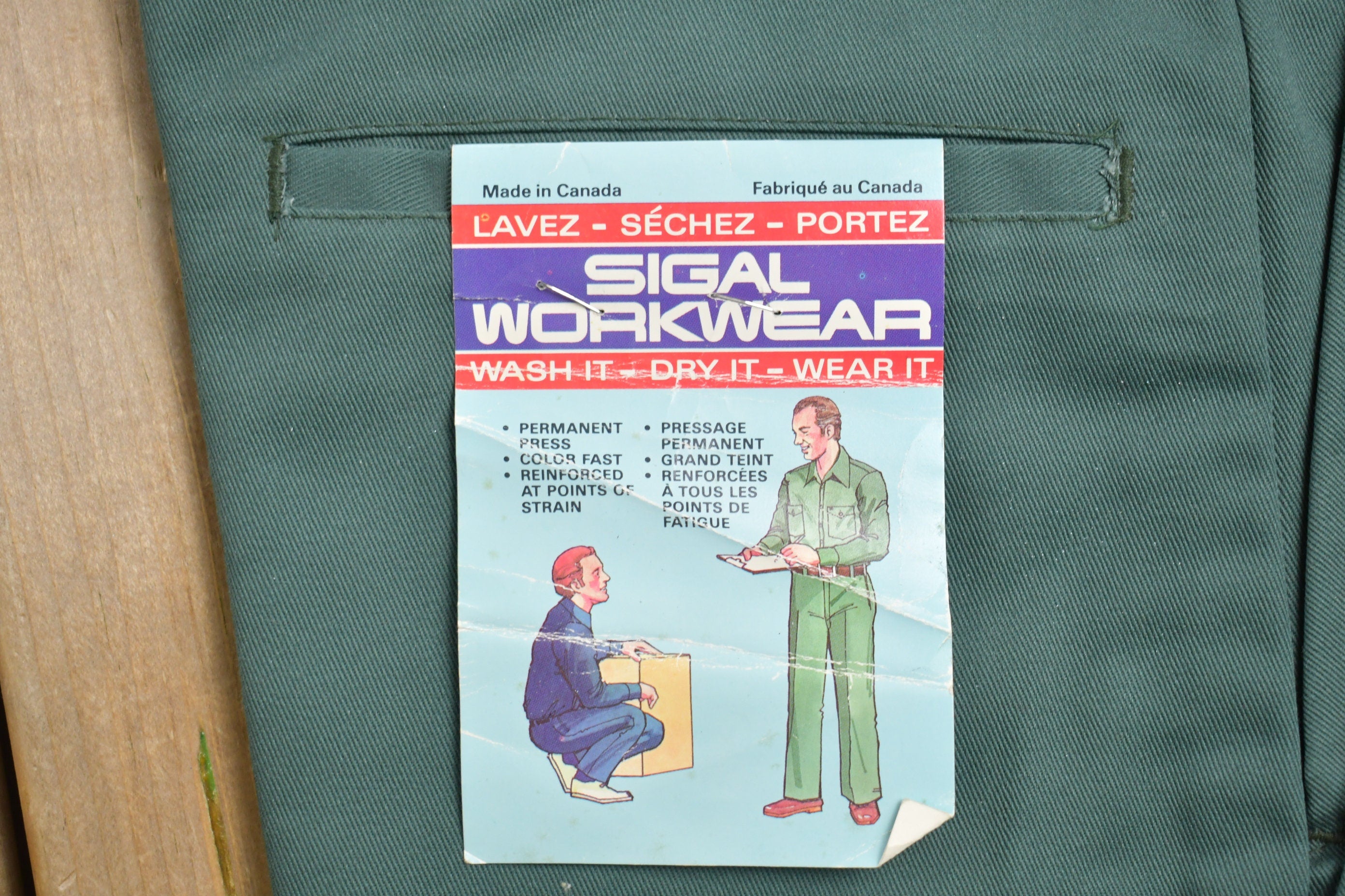 Deadstock Vintage 1980s Signal Workwear Lined Pleated Trousers Size 29 x 28