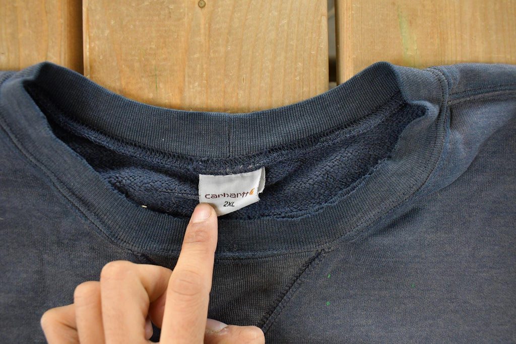 Vintage 1990s Distressed Carhartt Crewneck Sweatshirt Men's 2XL