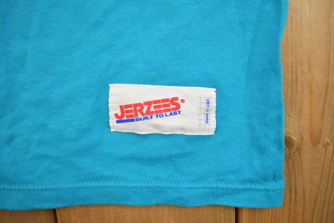 Vintage 1990s Jerzees Blue Blank T Shirt  Vintage T Shirt  Streetwear  Blank Tee  Made In USA