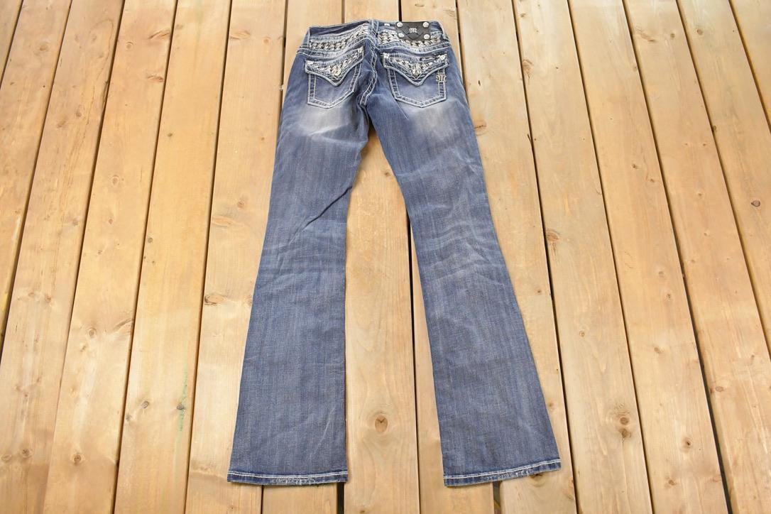 Vintage Deadstock Y2K Miss Me Bedazzled Low Rise Jeans Women's Size 26x31