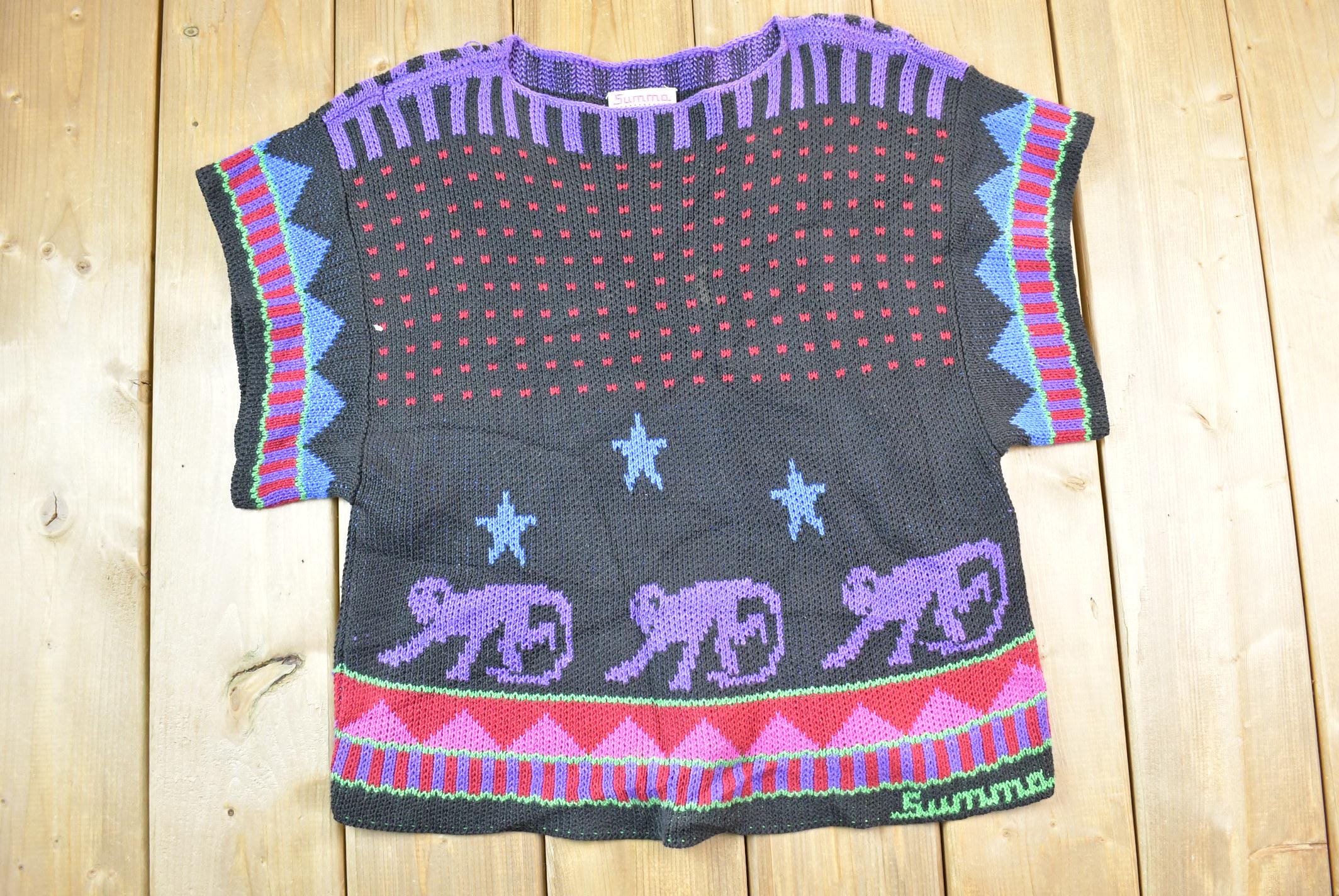 Vintage 1990s Summa Dry Clean Knit Crewneck Sweater